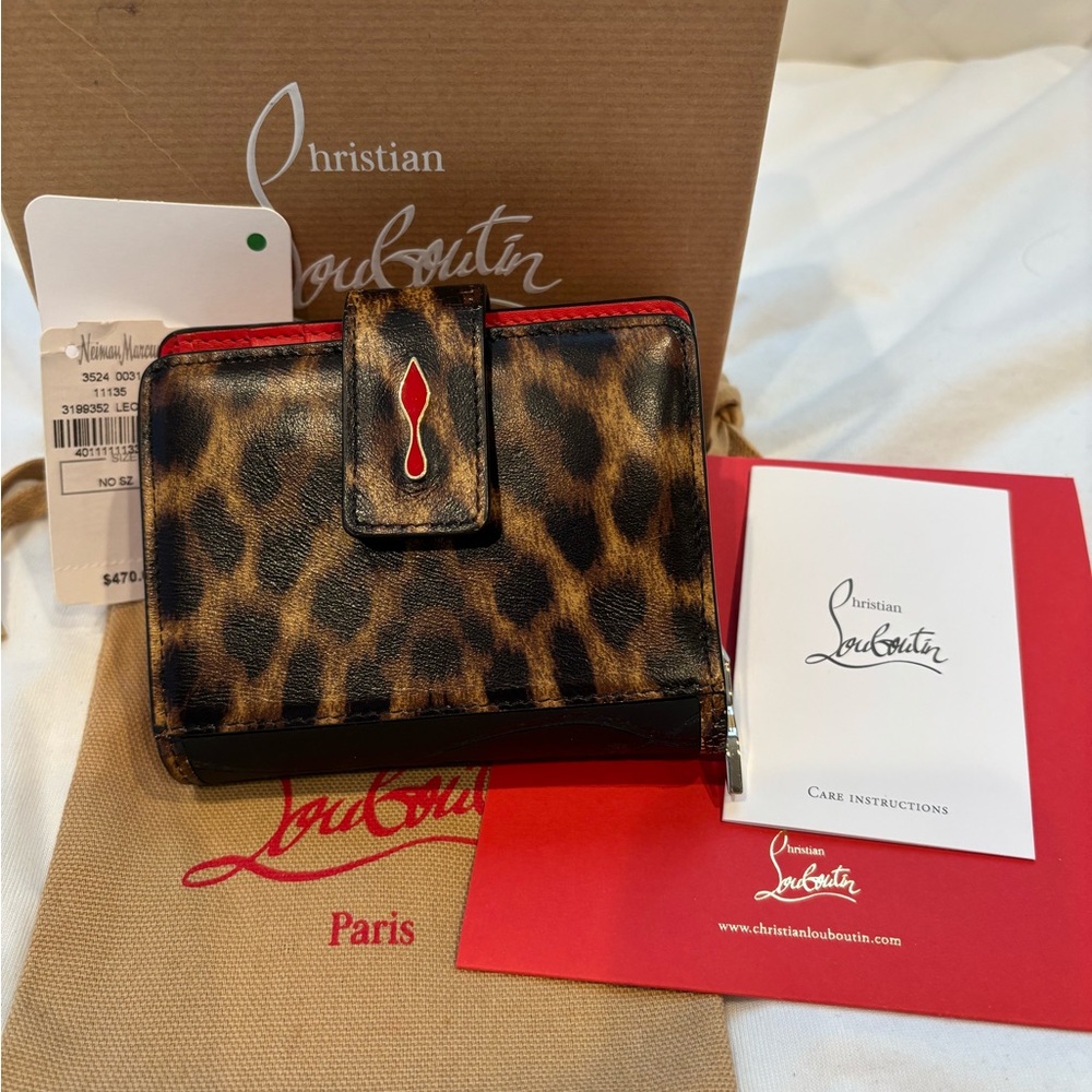 Christian Louboutin Leather Leopard Print Wallet